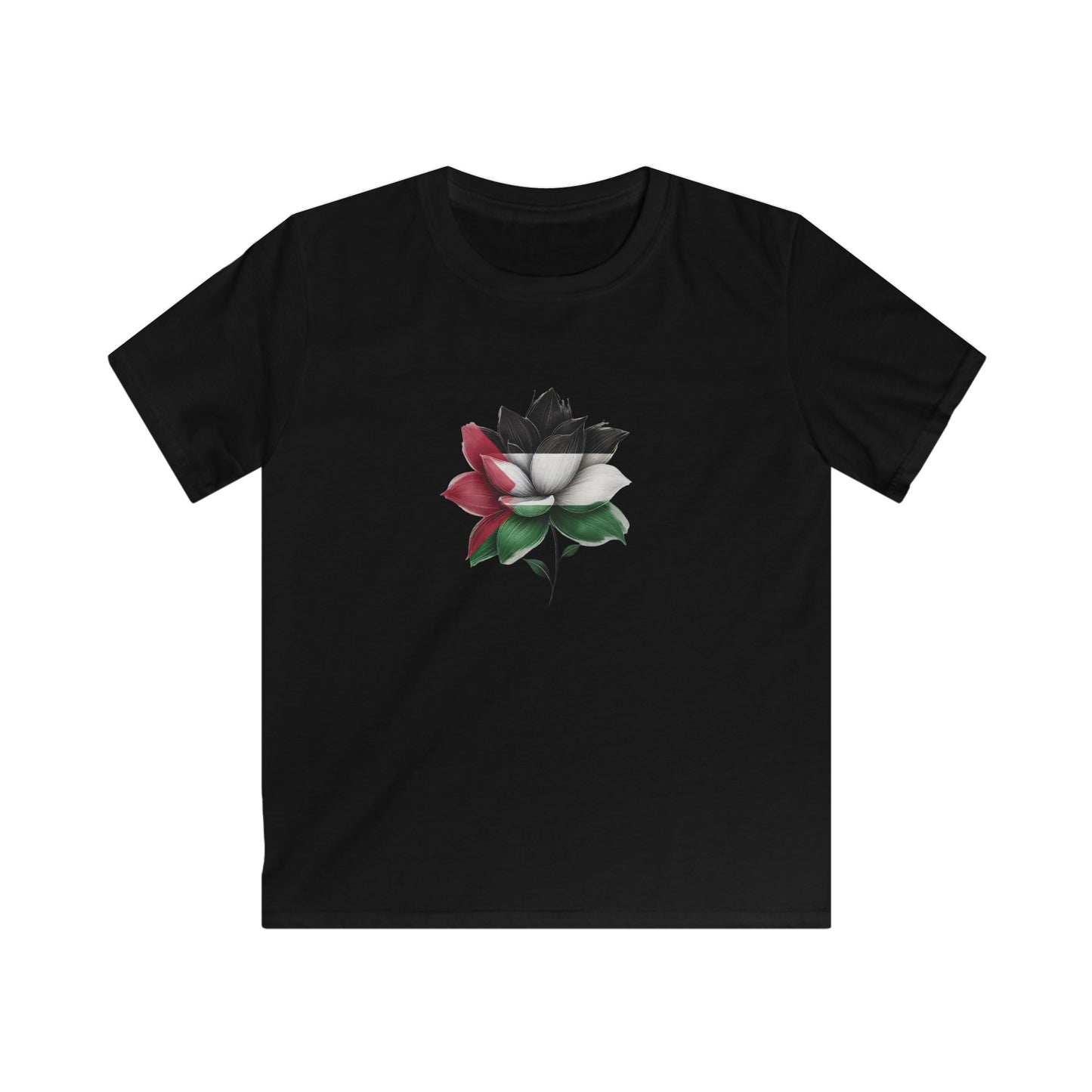Kids Softstyle Tee - Free Palestine - Flower