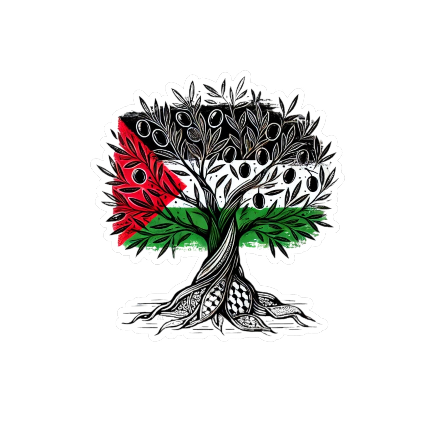 Vinyl Decals / Stickers - Free Palestine - Olive Tree