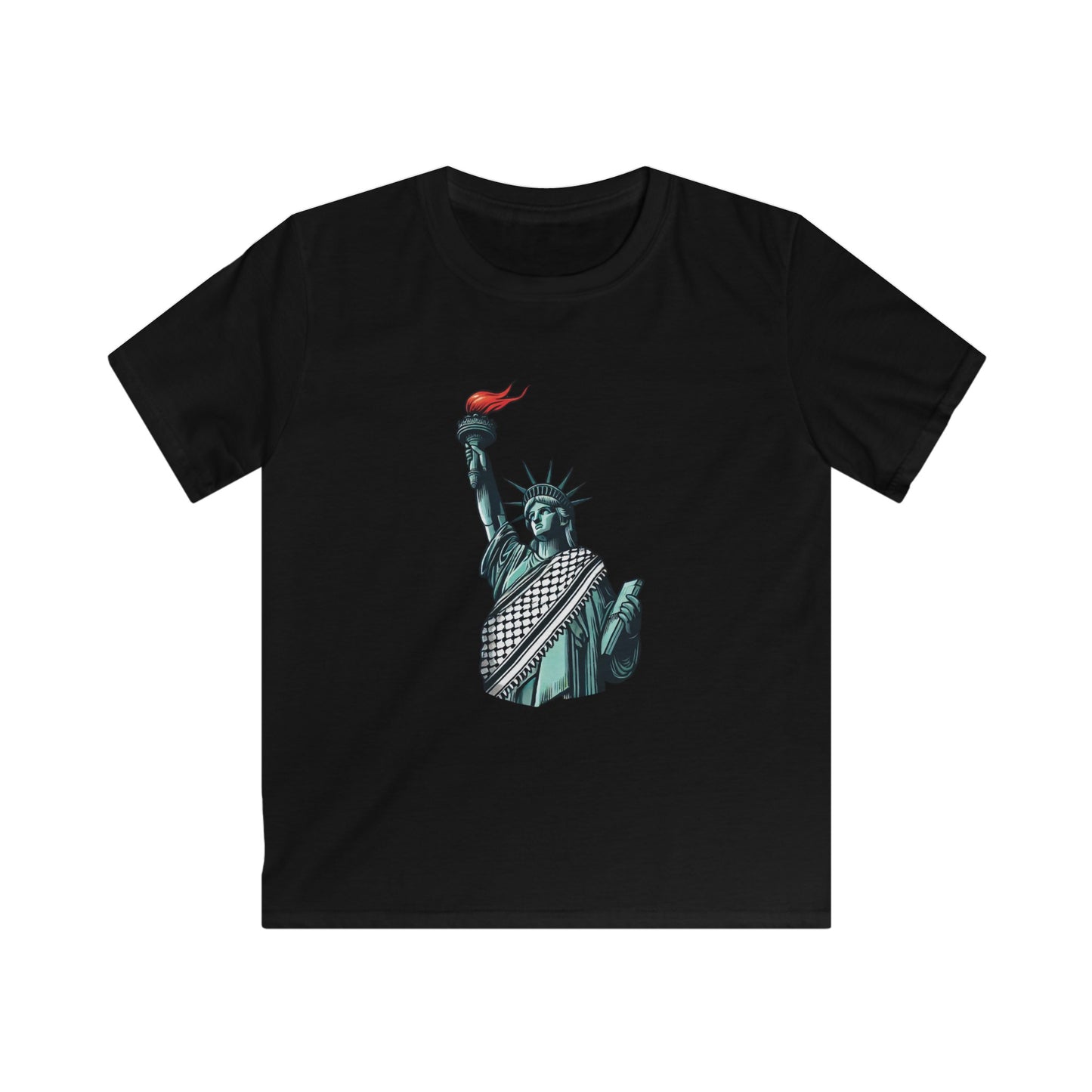 Kids Softstyle Tee - Free Palestine - Statue of Liberty