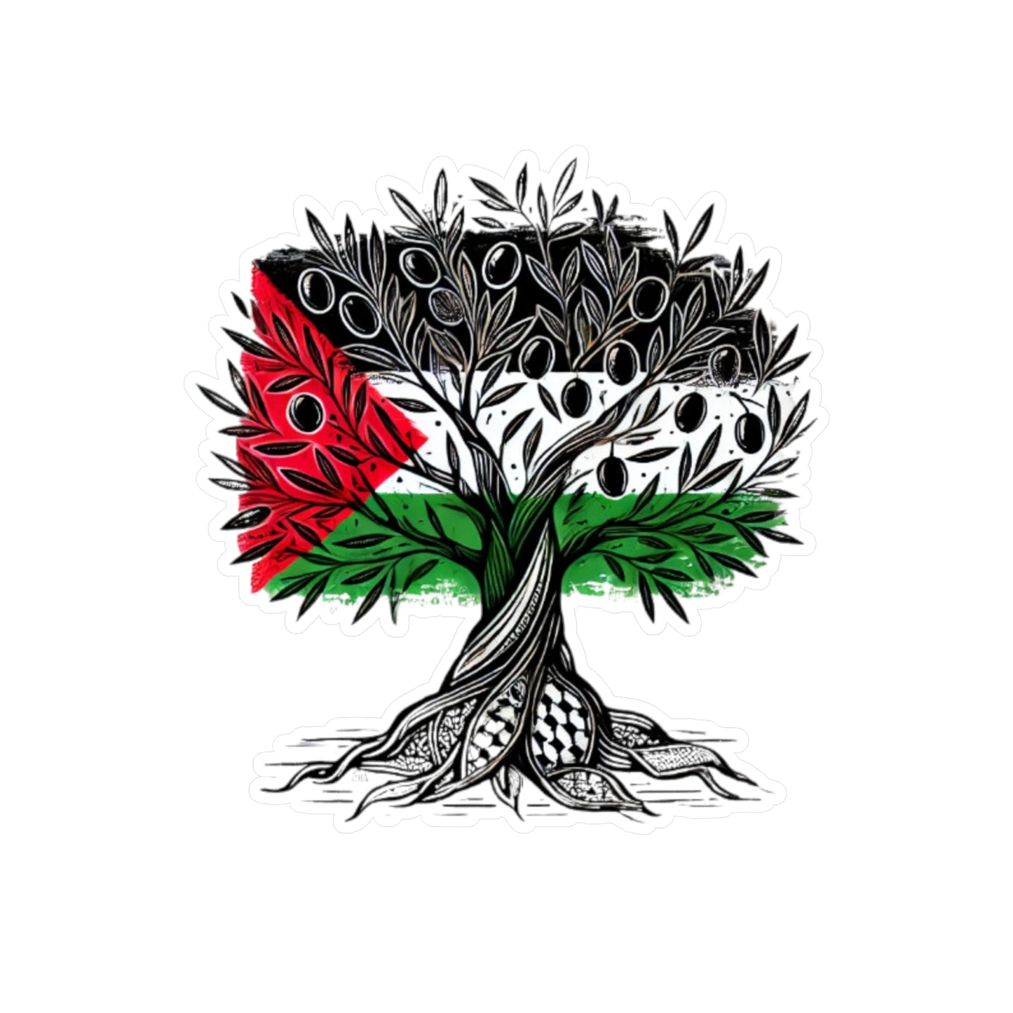 Vinyl Decals / Stickers - Free Palestine - Olive Tree