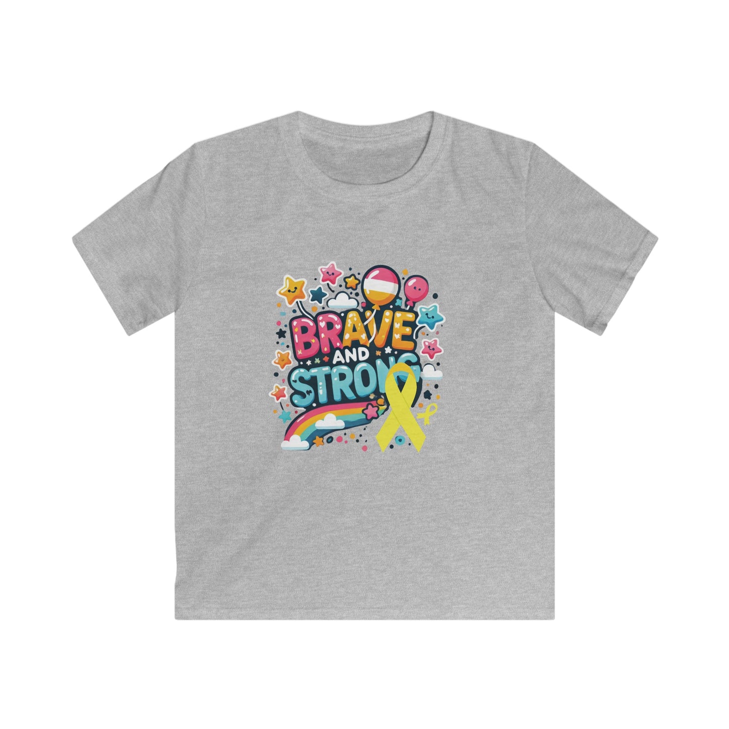 Kids Softstyle Tee - Fight Cancer - Brave and Strong